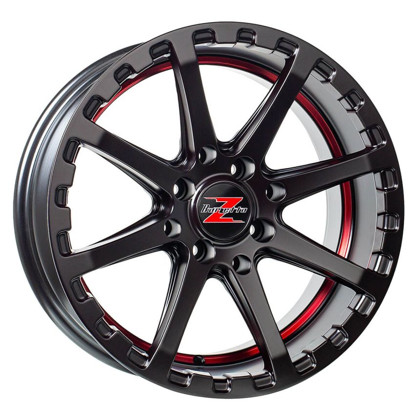 ATV Satin Black With Red Stripe 7x16