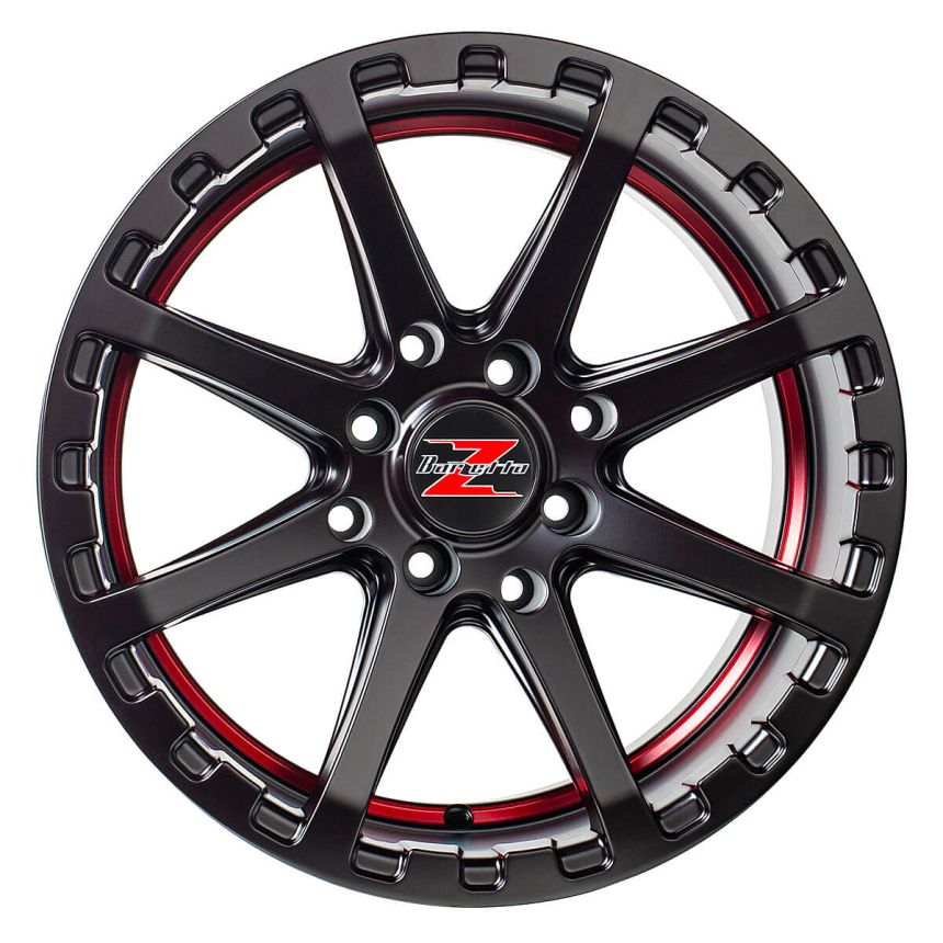 ATV Satin Black With Red Stripe 7x16