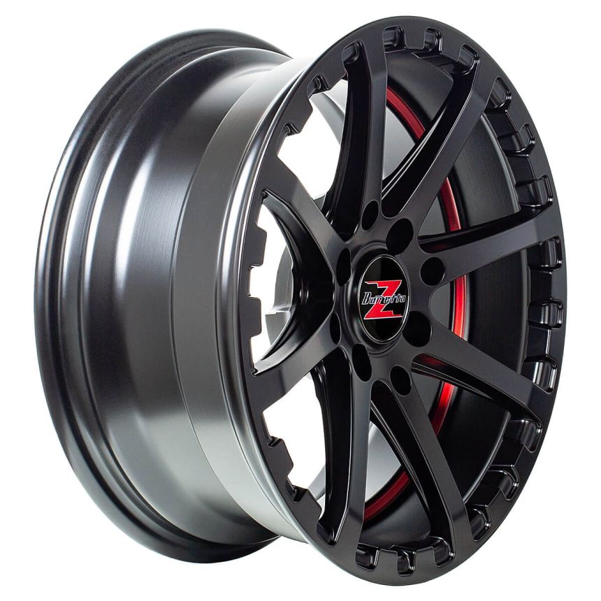 ATV Satin Black With Red Stripe 7x16